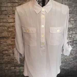 Banana Republic 100% Silk gray blouse Size Small